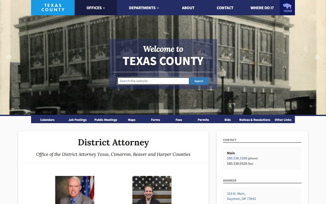 Texas County District Attorney office that files arrest charges