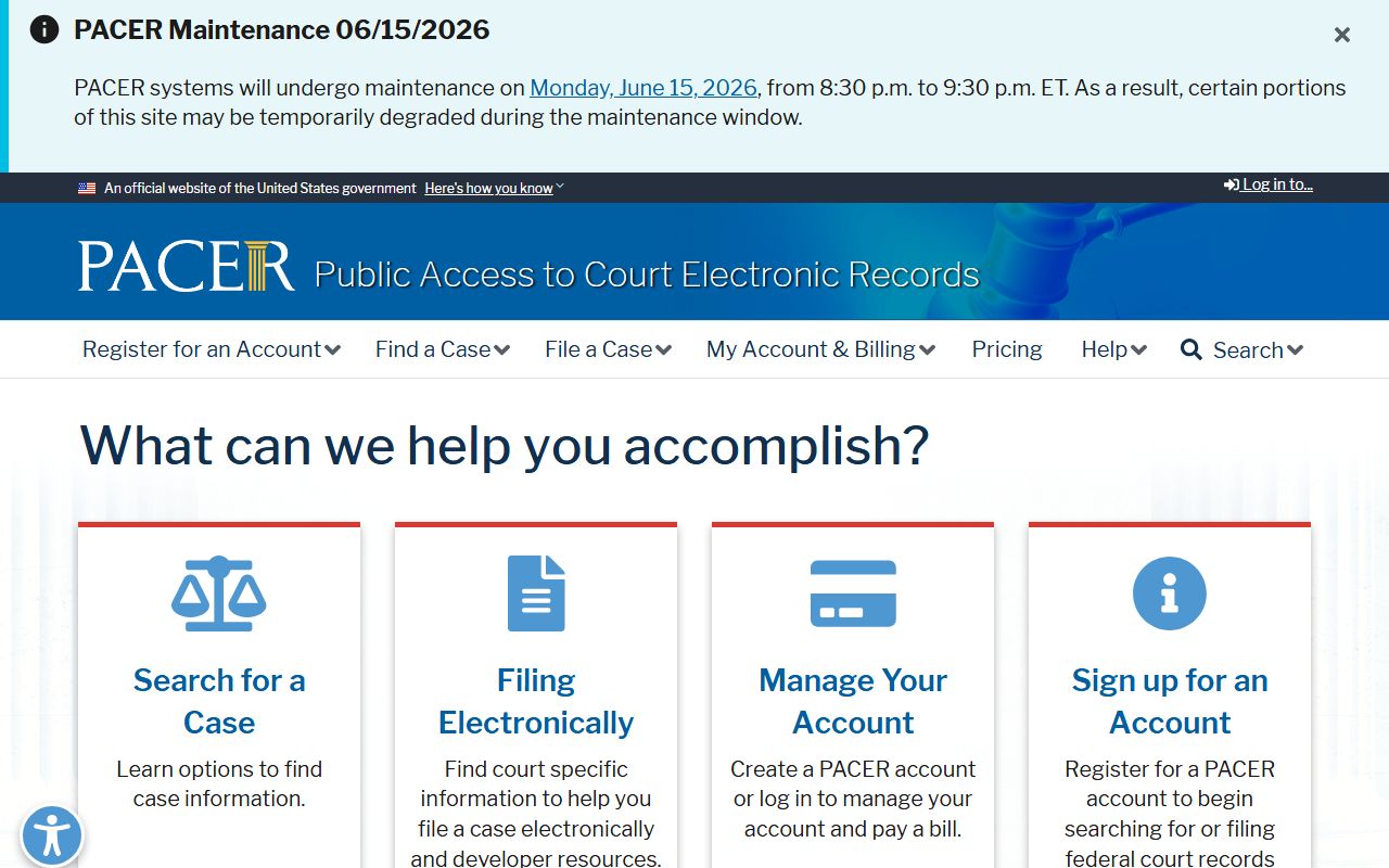 Texas County court records federal PACER access