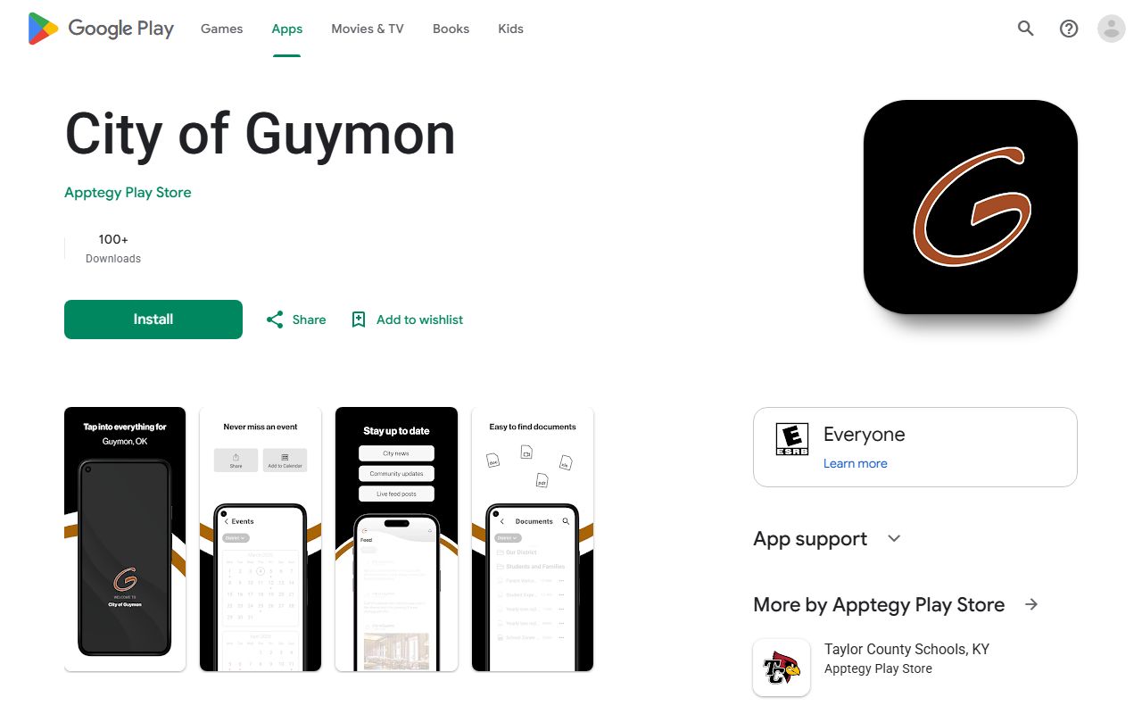 Texas County court records City of Guymon mobile app listing